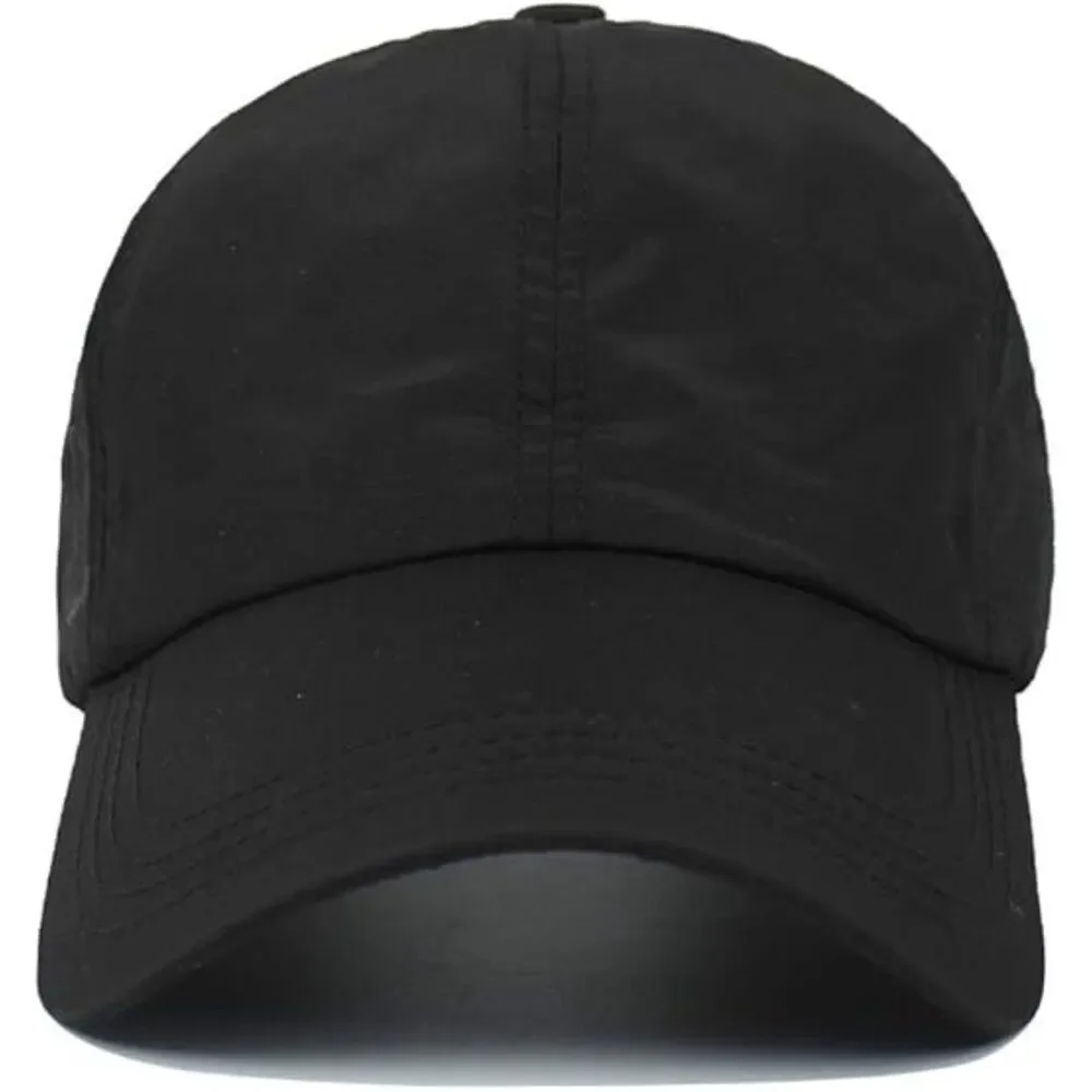 Womens Black Criss Cross Ponytail Adjustable High Messy Bun Classic Baseball Cap